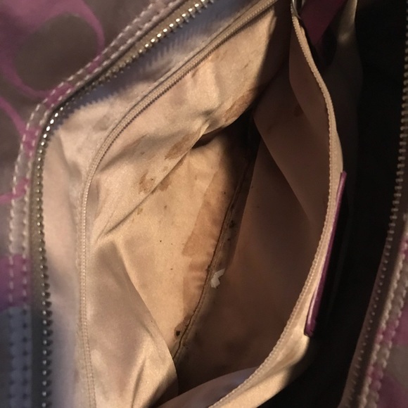 Khaki and Berry Purple Authentic Coach Purse - Picture 5 of 6